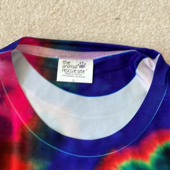 Tie Dye Dog Paw Print Women’s Shirt ~ The Animal Rescue ~ Large NWOT 🐾🐶 - Picture 9 of 9